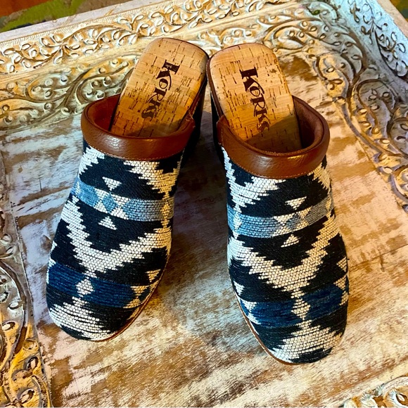 KorkEase Shoes Korks Kork Ease Lori Slip On Fabric Aztec Clog Mule